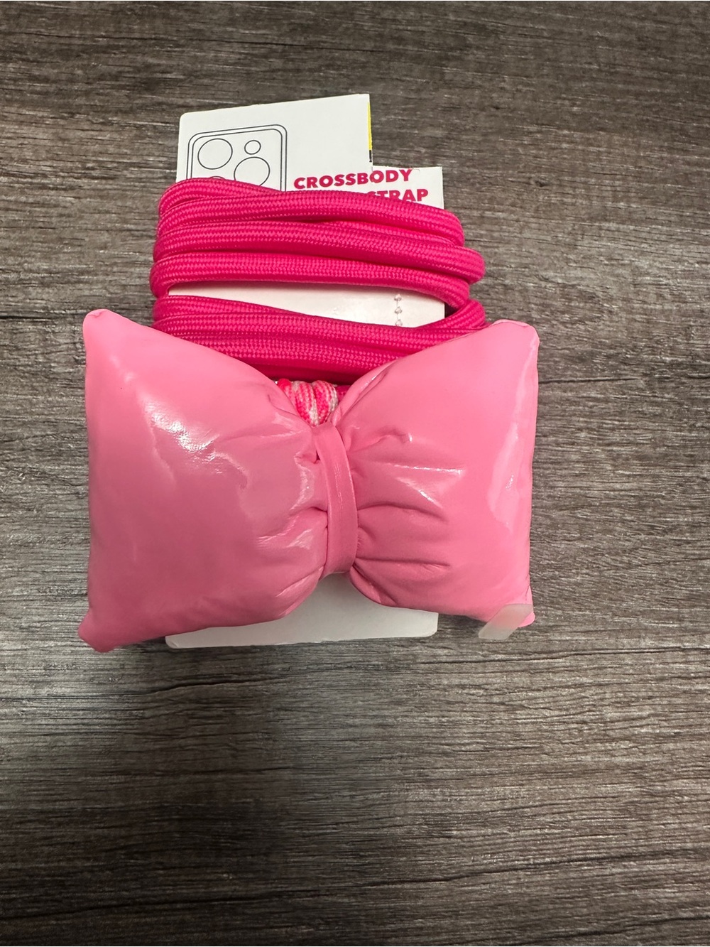Pink Bow Crossbody Phone Strap